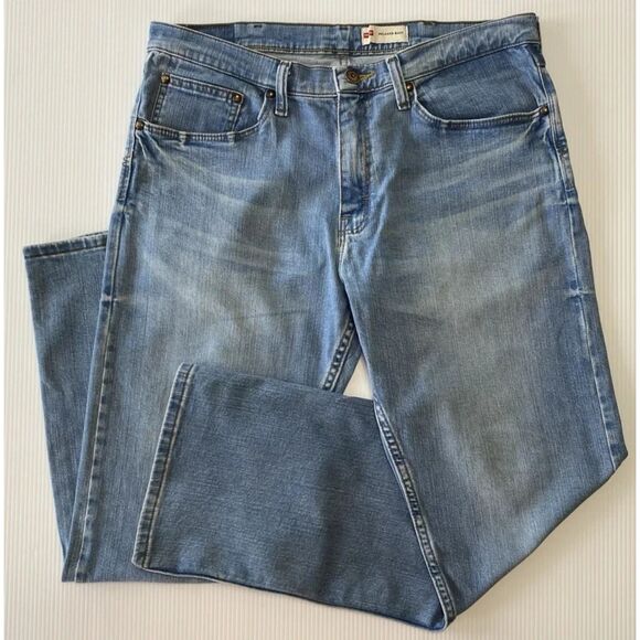 Wrangler Relaxed Bootcut Men's 34x30 Mid Rise Blue Jean whiskered - Picture 3 of 13